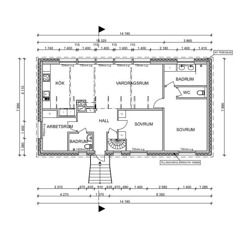 Main floor of the family house